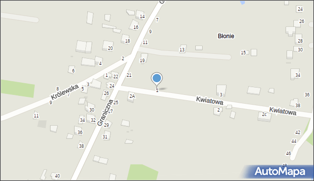 Nowe Miasto, Kwiatowa, 1, mapa Nowe Miasto