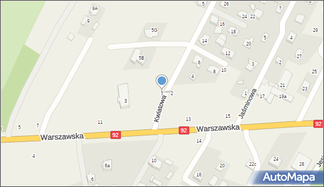 Nowe Osiny, Kwiatowa, 1, mapa Nowe Osiny