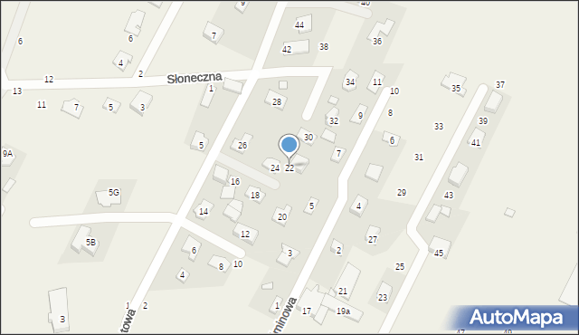 Nowe Osiny, Kwiatowa, 22, mapa Nowe Osiny