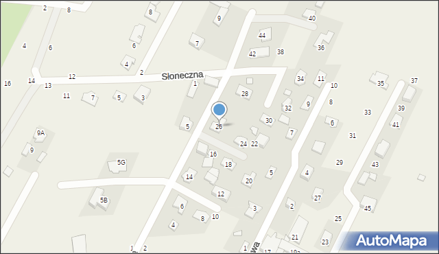 Nowe Osiny, Kwiatowa, 26, mapa Nowe Osiny