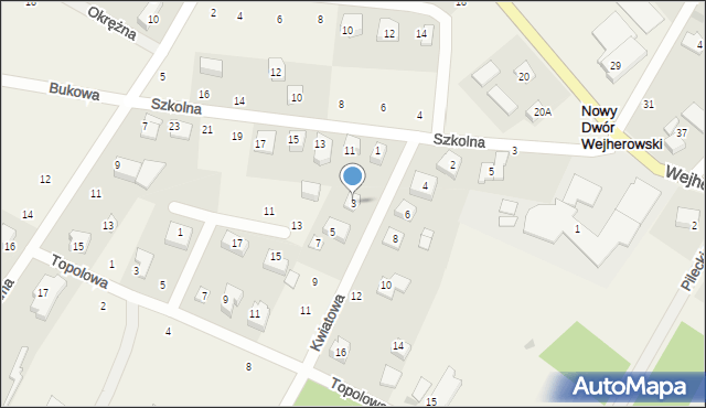 Nowy Dwór Wejherowski, Kwiatowa, 3, mapa Nowy Dwór Wejherowski