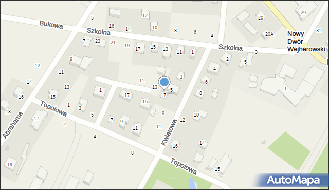 Nowy Dwór Wejherowski, Kwiatowa, 7, mapa Nowy Dwór Wejherowski
