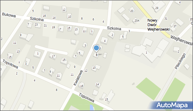 Nowy Dwór Wejherowski, Kwiatowa, 8, mapa Nowy Dwór Wejherowski