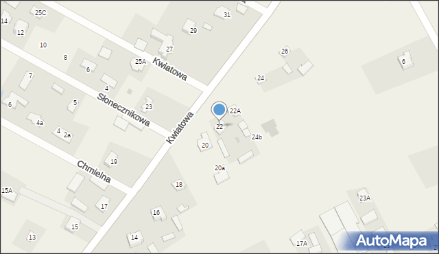 Nowy Krępiec, Kwiatowa, 22, mapa Nowy Krępiec