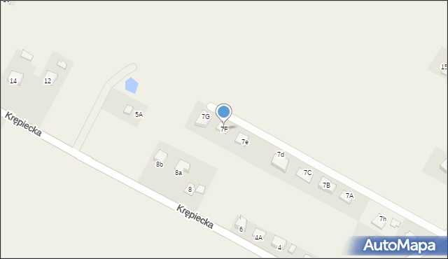Nowy Krępiec, Kwiatowa, 7F, mapa Nowy Krępiec