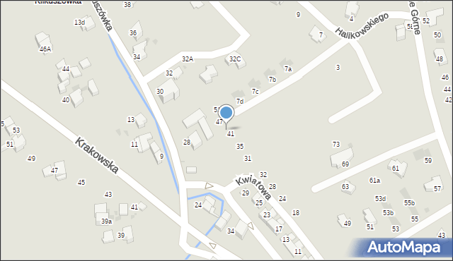 Nowy Targ, Kwiatowa, 43, mapa Nowego Targu