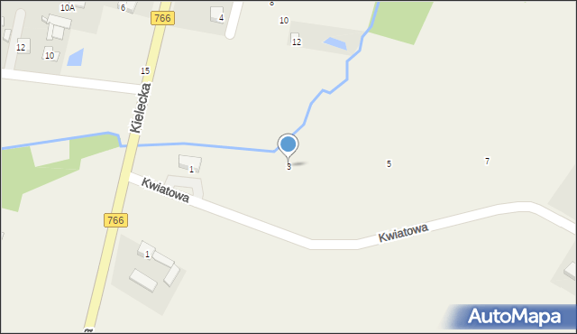 Obice, Kwiatowa, 3, mapa Obice