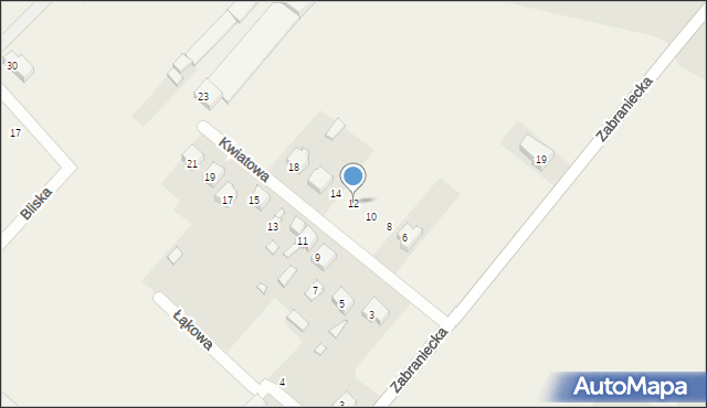 Okuniew, Kwiatowa, 12, mapa Okuniew