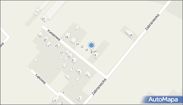 Okuniew, Kwiatowa, 8, mapa Okuniew