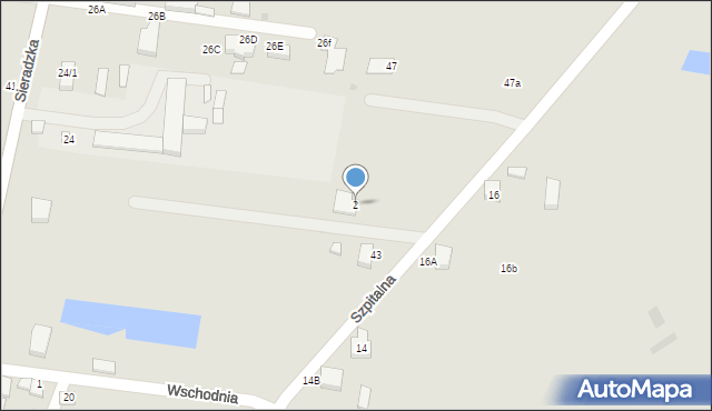 Osjaków, Kwiatowa, 2, mapa Osjaków