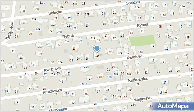 Otwock, Kwiatowa, 24a, mapa Otwock