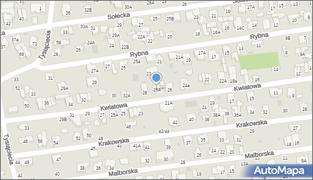 Otwock, Kwiatowa, 26A, mapa Otwock