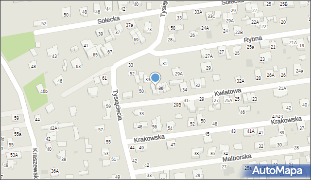 Otwock, Kwiatowa, 36A, mapa Otwock