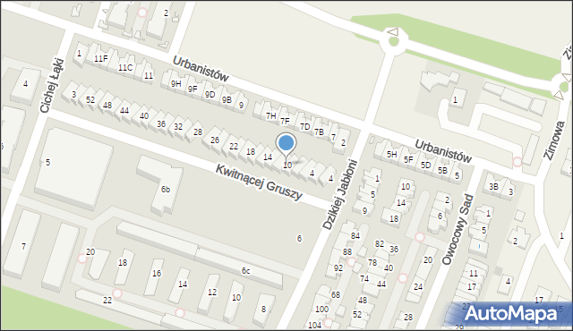 Piaseczno, Kwitnącej Gruszy, 10, mapa Piaseczno