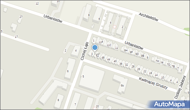 Piaseczno, Kwitnącej Gruszy, 54, mapa Piaseczno