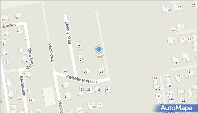 Piaseczno, Kwiatów Polskich, 18A, mapa Piaseczno
