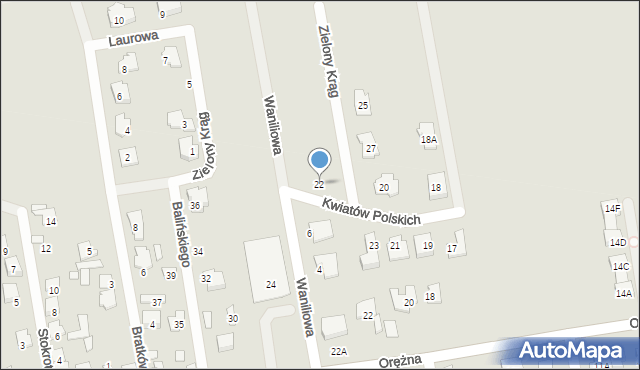 Piaseczno, Kwiatów Polskich, 22, mapa Piaseczno