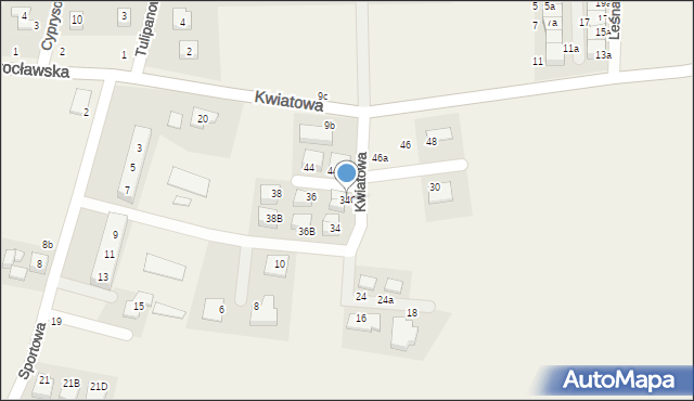 Piecowice, Kwiatowa, 34C, mapa Piecowice