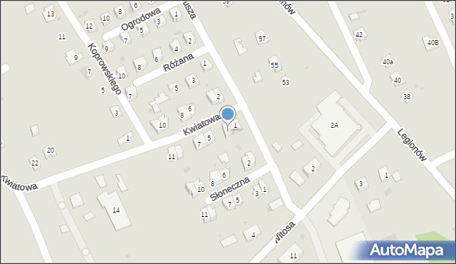 Pilzno, Kwiatowa, 3, mapa Pilzno