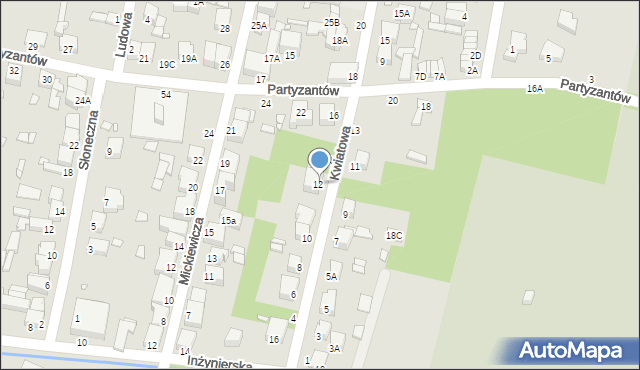 Piotrków Trybunalski, Kwiatowa, 12, mapa Piotrków Trybunalski