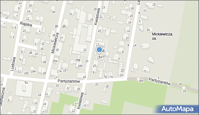 Piotrków Trybunalski, Kwiatowa, 15A, mapa Piotrków Trybunalski