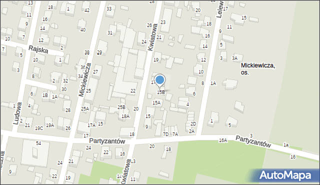 Piotrków Trybunalski, Kwiatowa, 15B, mapa Piotrków Trybunalski