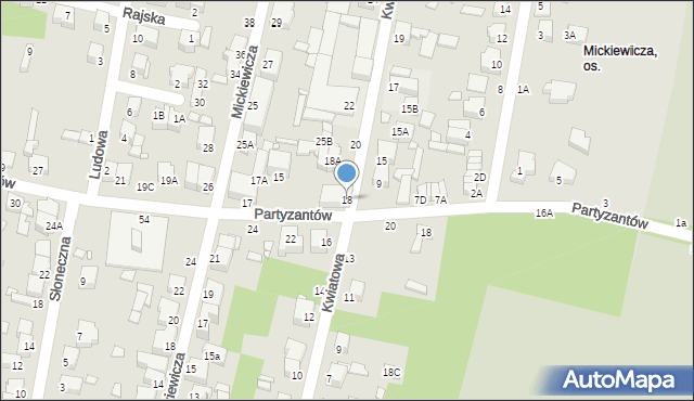 Piotrków Trybunalski, Kwiatowa, 18, mapa Piotrków Trybunalski