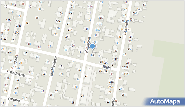 Piotrków Trybunalski, Kwiatowa, 29, mapa Piotrków Trybunalski