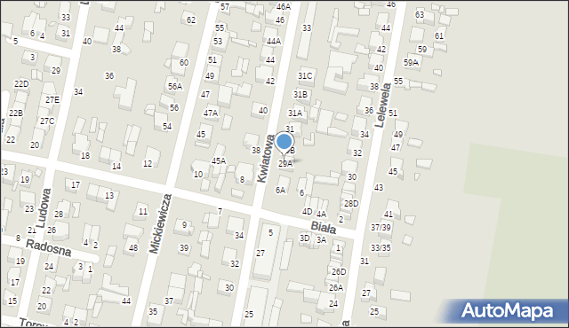 Piotrków Trybunalski, Kwiatowa, 29A, mapa Piotrków Trybunalski