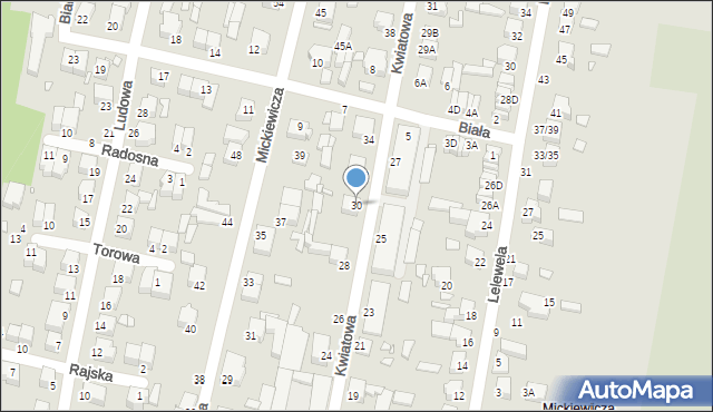 Piotrków Trybunalski, Kwiatowa, 30, mapa Piotrków Trybunalski