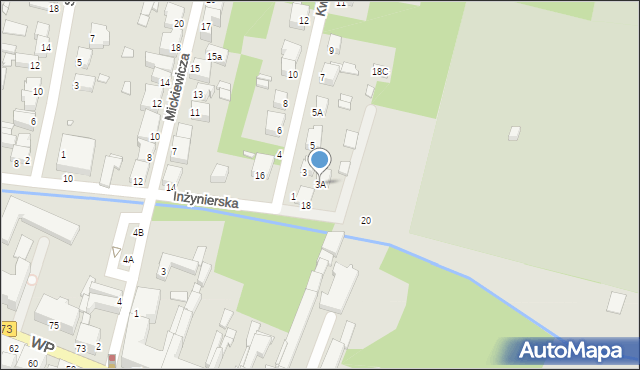 Piotrków Trybunalski, Kwiatowa, 3A, mapa Piotrków Trybunalski