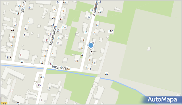 Piotrków Trybunalski, Kwiatowa, 5, mapa Piotrków Trybunalski