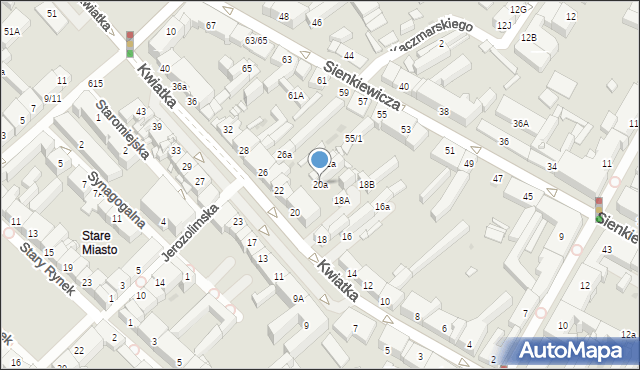Płock, Kwiatka Józefa, 20a, mapa Płock