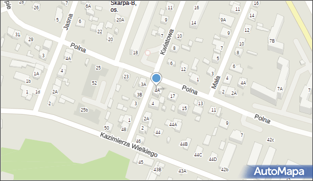 Płock, Kwiatowa, 4A, mapa Płock