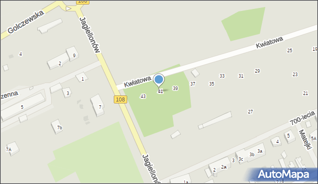 Płoty, Kwiatowa, 41, mapa Płoty