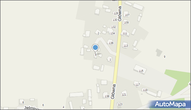 Podbiel, Kwiatowa, 3, mapa Podbiel