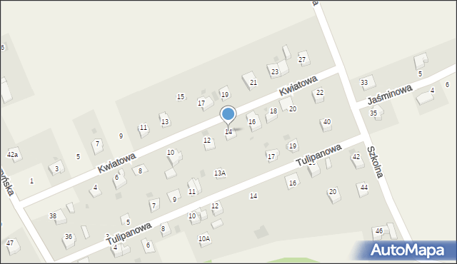 Pogwizdów, Kwiatowa, 14, mapa Pogwizdów