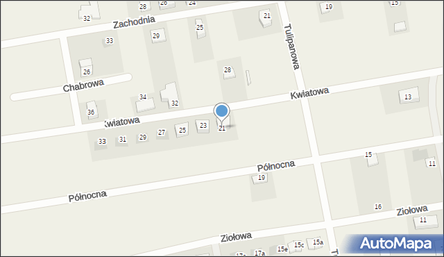 Połczyno, Kwiatowa, 21, mapa Połczyno