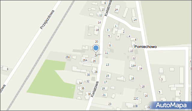 Pomiechowo, Kwiatowa, 24, mapa Pomiechowo