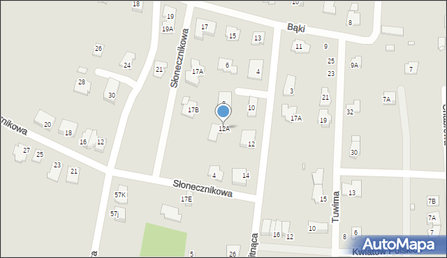 Pruszków, Kwitnąca, 12A, mapa Pruszków