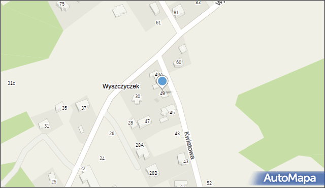 Radziszów, Kwiatowa, 49, mapa Radziszów