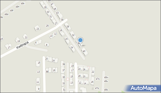 Radzymin, Kwitnąca, 38, mapa Radzymin