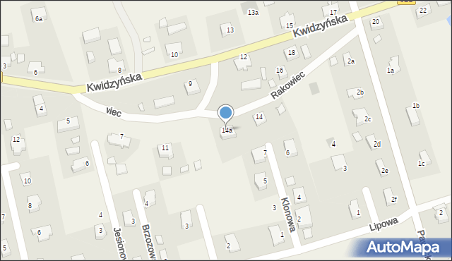 Rakowiec, Kwidzyńska, 14a, mapa Rakowiec