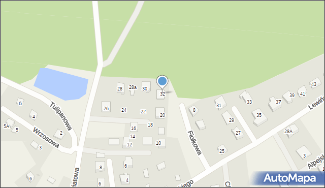 Robakowo, Kwiatowa, 32, mapa Robakowo