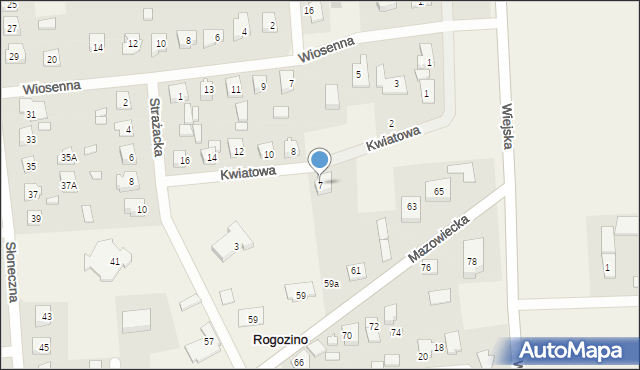 Rogozino, Kwiatowa, 7, mapa Rogozino