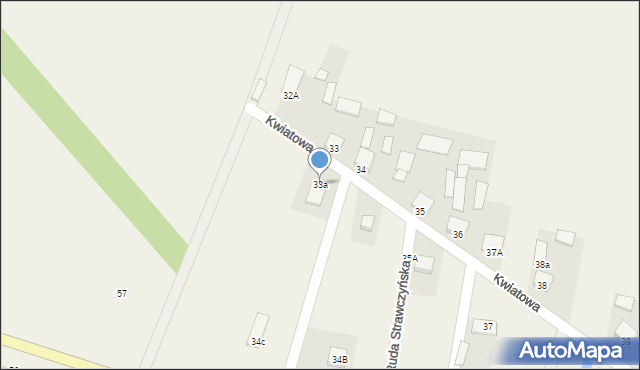 Ruda Strawczyńska, Kwiatowa, 35, mapa Ruda Strawczyńska