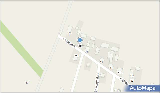 Ruda Strawczyńska, Kwiatowa, 38, mapa Ruda Strawczyńska