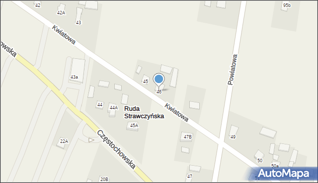 Ruda Strawczyńska, Kwiatowa, 6, mapa Ruda Strawczyńska