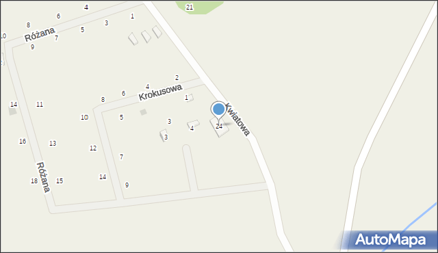 Rusinowo, Kwiatowa, 24, mapa Rusinowo