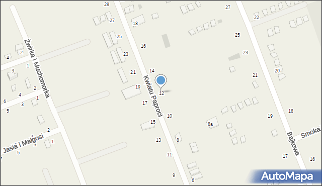 Rusinowo, Kwiatu Paproci, 12, mapa Rusinowo